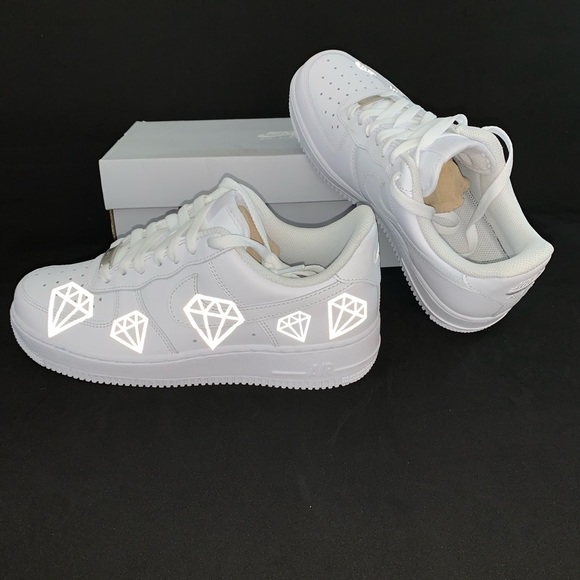 Reflective diamond Air Force 1’s - Picture 6 of 7